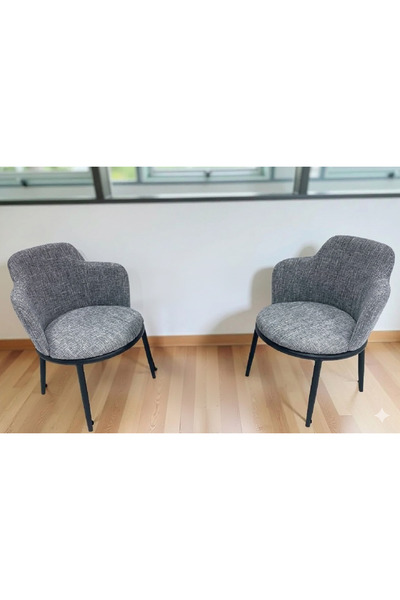 rexa طقم بيسترو حديث مكون من كرسيين مبطنين 75 × 70 × 65 سم