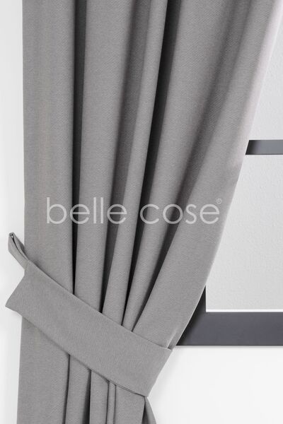 Belle Cose Country Tarz Hasır Termal Karartma Blackout Naturel Gri Fon Perde ...