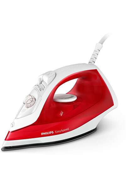 Philips مكواة بخار EasySpeed GC1742/46، لون أحمر، ضمان لمدة عام واحد على الأق...
