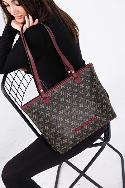 Silver Polo Kahve Sarı - Bordo SP1204 Kadın Omuz Çantası