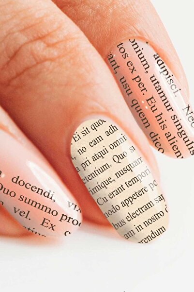 Artikel 2' Li Gazete Yazıları Tırnak Dövmesi, Tırnak Tattoo, Nail Art, Tırnak...