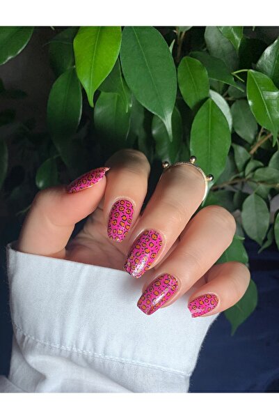 Artikel 2' Li Pembe Leopar Tırnak Dövmesi, Tırnak Sticker, Nail Tattoo, Nail Art