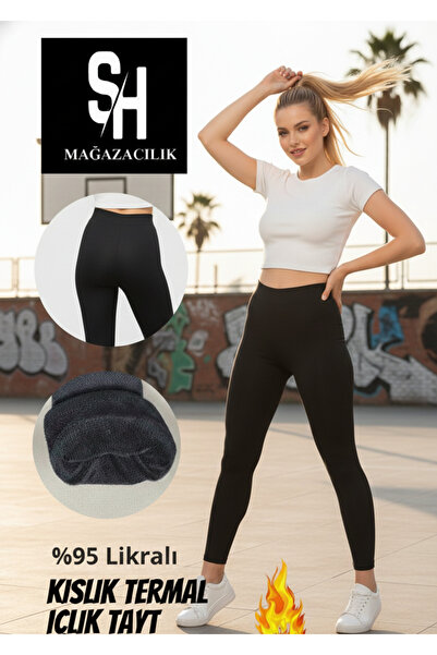 Sh Mağazacılık Colanți termici de iarnă unisex cu pluș în interior Lenjerie d...