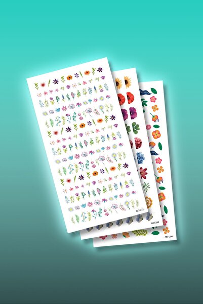 Artikel 3'lü Tırnak Dövmesi Seti, Tırnak Sticker Seti, Nail Art, Tattoo