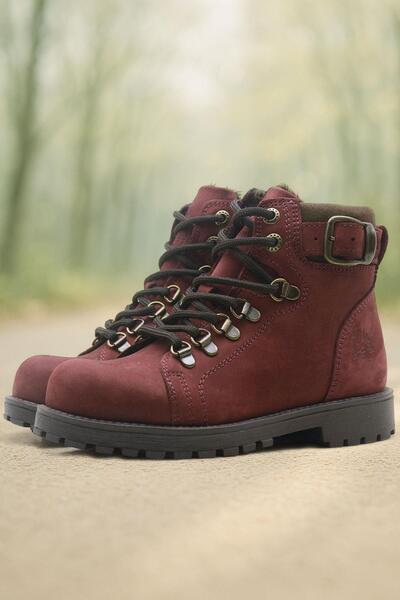 Rakerplus Griffon Справжня шкіра бордо з блискавкою Дитячі черевики