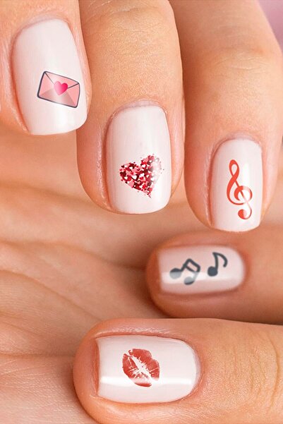 Artikel Aşk Sembolleri Tırnak Dövmesi, Tırnak Tattoo, Nail Art, Tırnak Sticker