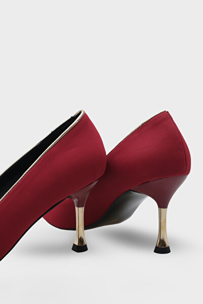 Capone Outfitters Marigold Metal Medium Heel Bow Satin Women's Stylish Shoes