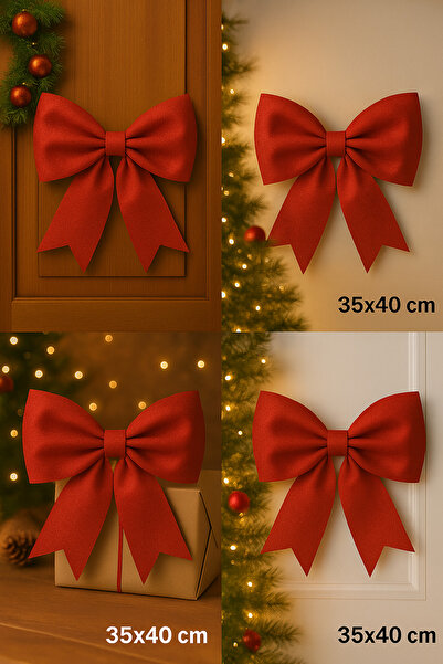 whitetech Kırmızı Simli Eva Fiyonk Büyük Boy Dekor Süs 35X40 Cm