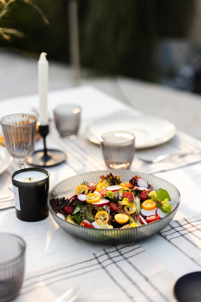 Rakle Splendid Glass 2-Piece Salad Bowl Set Smoked 25 cm - 30 cm