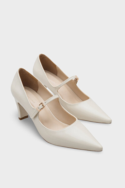 Capone Outfitters Melody Pointed Toe Mid-Heeled Patent Leather Look Women's Shoes