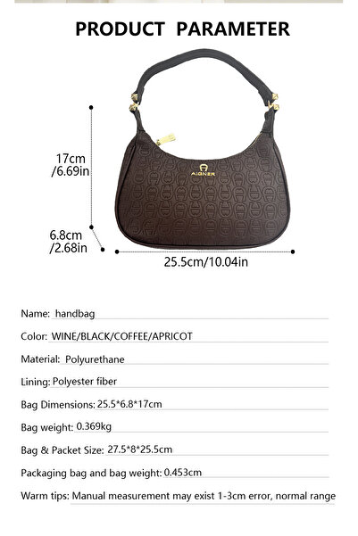 AG Fashion Classic Embossed Luxury Underarm Bag Large Capacity Design Shoulder Bag