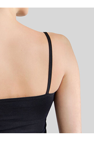 IPL Women's Black Cotton Soft Thin Strap Undershirt (3 Pieces)