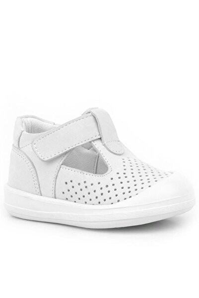 Rakerplus صنادل أطفال تشريحية من الجلد الطبيعي باللون الأبيض من Shaun