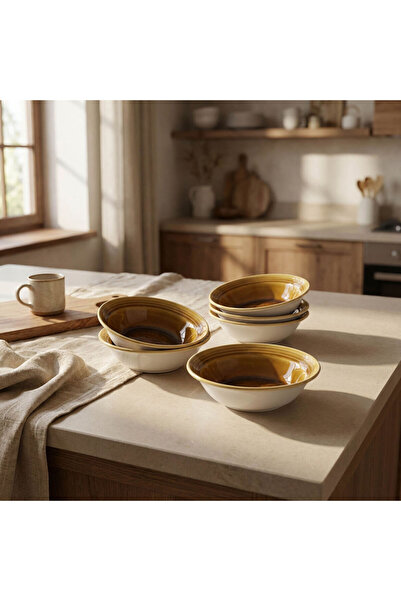 Güral Porselen Valeron 6 Pieces Soup Bowl Reactive Saura Vr 137