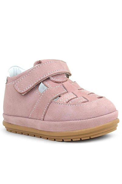 Rakerplus Muppet Hakiki Deri Pudra Cırtlı Anatomik Bebek Sandalet Ayakkabı