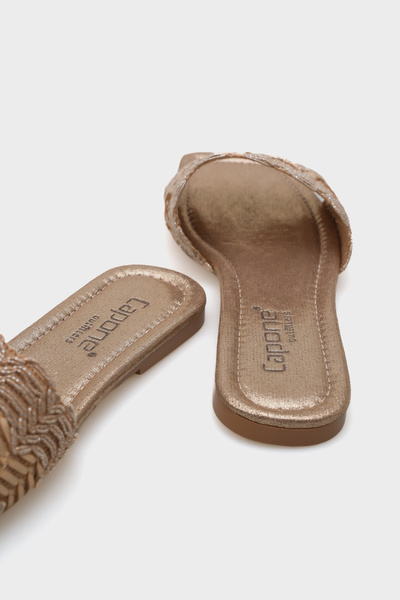 Capone Outfitters Katya Flat Heeled Shiny Blunt Toe Women's Slippers