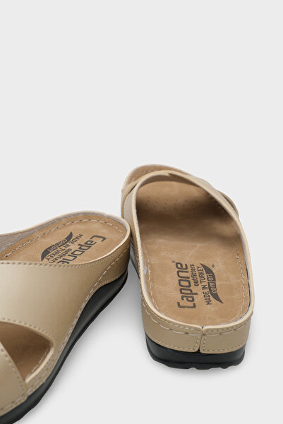 Capone Outfitters Έβενος 107001 Γυναικείες ανατομικές παντόφλες Comfort Cross Band