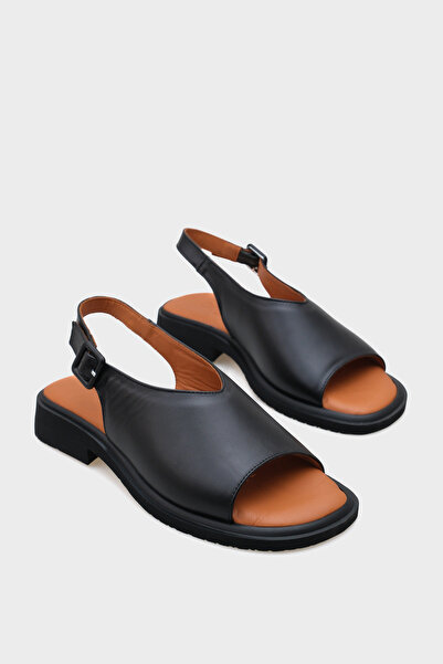 Capone Outfitters Cora Genuine Leather Short Heeled Comfort Single Strap Women's Sandals