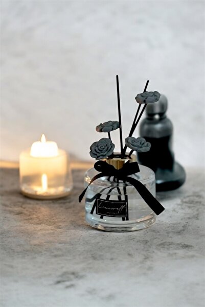 LİNECRAFT 150 Cc Dekoratif Çiçek Taşlı Black Vanilya Oda Kokusu