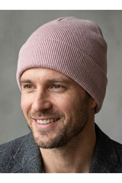 OnMyHead Πλεκτό μπερέ σε χρώμα πούδρα