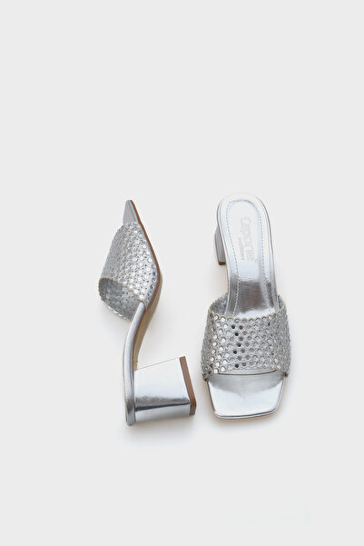 Capone Outfitters Γυναικείες παντόφλες Lora με μεσαίο τακούνι Blunt Toe Stone