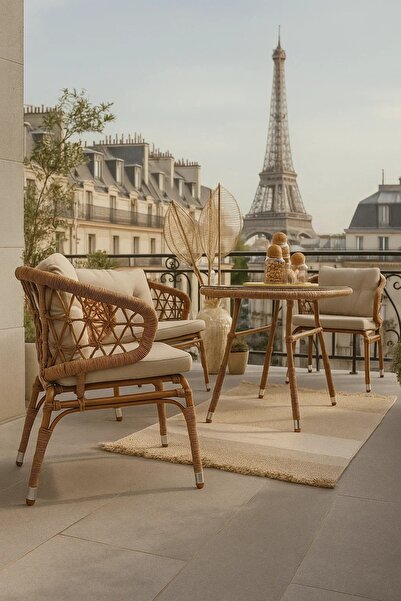 Divona Home SERRA İKİLİ BAHÇE BALKON TAKIMI 2+1+1+MASA