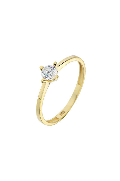 Kolyecik 14 Ayar Altın Tektaş Yüzük