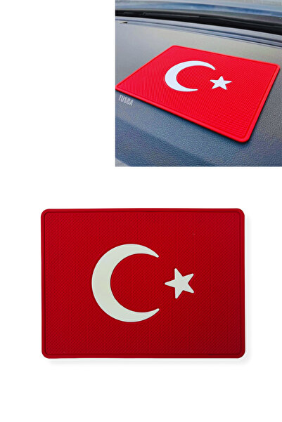 TUSBA MARKET Türk Bayrak'lı Araç İçi Torpido Kaymaz Ped | Oto Telefon Tutucu ...