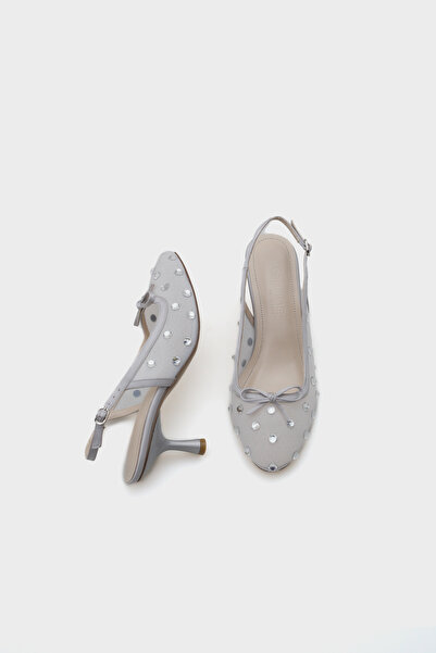 Capone Outfitters Pantofi de damă Renie Mesh Stone cu vârf rotund și curea din spate