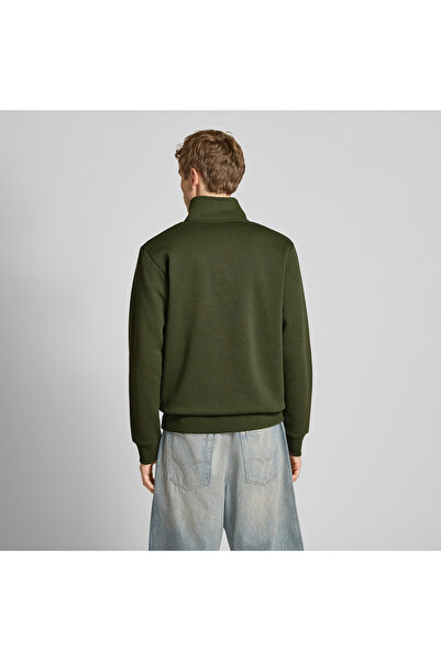 Jack & Jones Ανδρικό πράσινο φούτερ Jack&Jones Makoto Half Zip ψηλός λαιμός