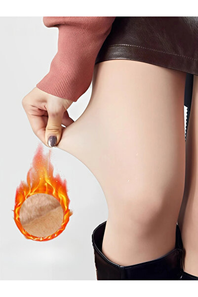 MİSTİRİK Ravena Model Thick Socks with Hubic Skin Color Fit Inside Plush Keeping Warm