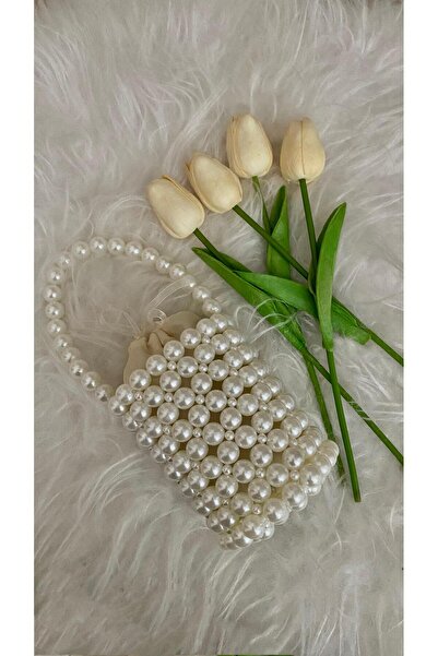 SAMSA İnci Silindir Çanta Boncuk çanta incili çanta