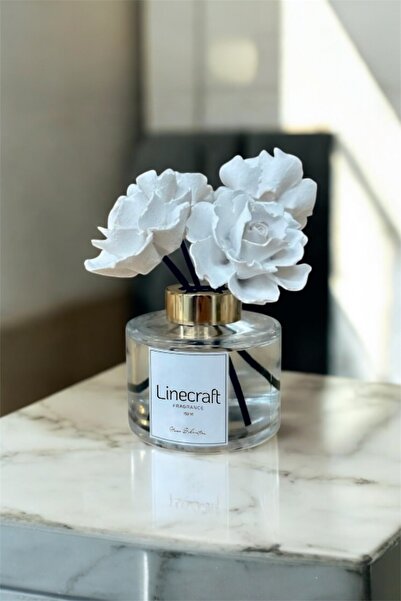 LİNECRAFT 150 Cc Seramik Çiçek Tasarımlı Çubuklu Oda Kokusu Japon Kirazı Aromalı