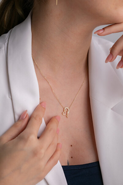 Kolyecik 14 Ayar Altın Kalp Kolye