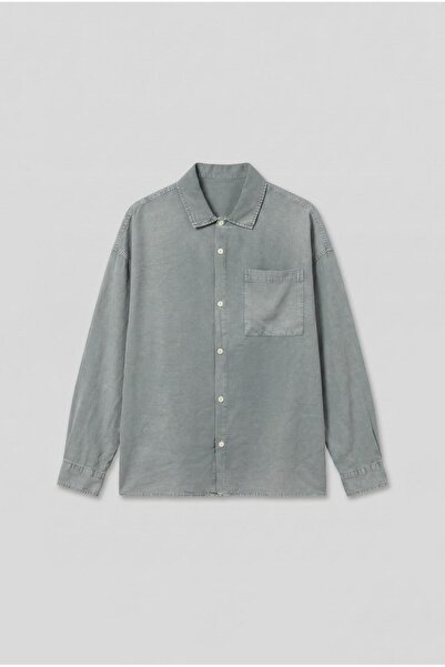 ablukaonline Men's Oversized Washable Shirt Gray