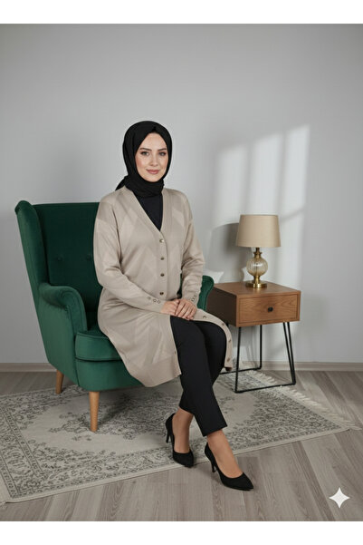 GLS GRUP V Yaka Baklava Desenli Mevsimlik Triko Hırka