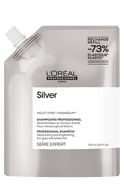 L'oreal Professionnel Serie Expert Silver Çok Açık Sarı, Gri Ve Beyaz Saçlar Için Renk Dengeleyici Mor Refill Şampuanı