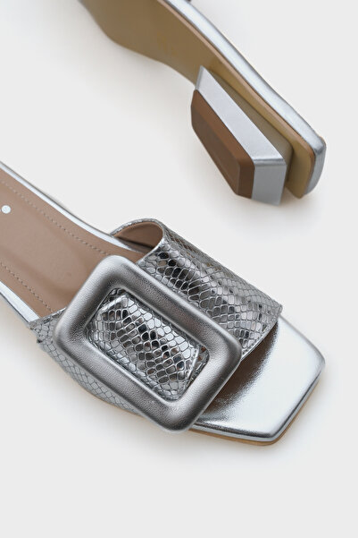 Capone Outfitters Malia Короткі підбори на підборах на пряжці з лакованої шкіри Croco жіночі капці