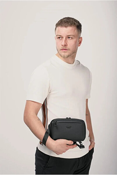 ÇÇS Чорний компактний портфель та клатч для чоловіків 31555