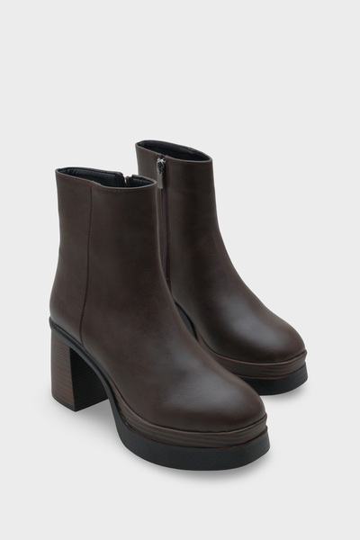 Capone Outfitters Sherry 1504 Γυναικείες μπότες με στρογγυλό φερμουάρ στο πλάι με μεσαίο τακούνι