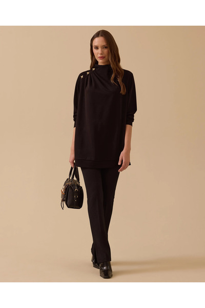 SCL Tunica drapată cu accesorii la umeri