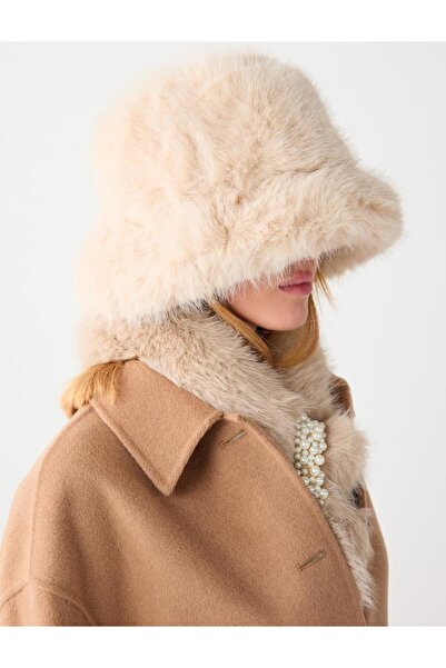 Jimmy Key Beige Plush Fisherman Hat