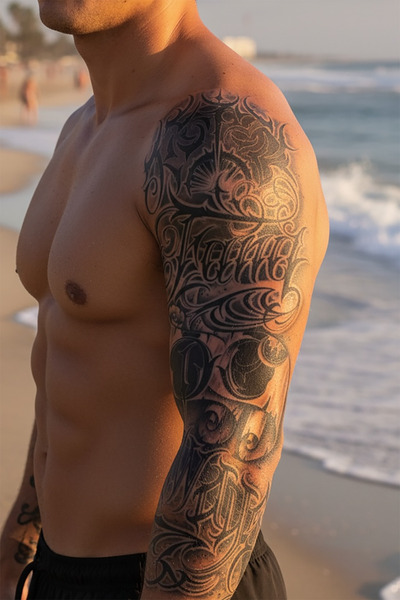 TAKIŞTIR Geçici Yazı Detaylı Dövme Tattoo