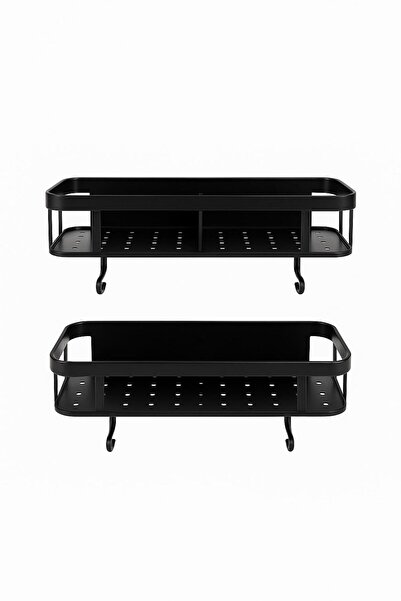 Silicorner Yapışkanlı Mutfak Rafı Baharatlık Rafı, 2'li Raf, Tezgah Altı Düzenleyici Raf