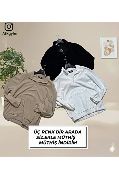 ATKGİYİM سترة رياضية بسحاب نصفي بثلاثة ألوان، صفقة فريدة! ستيليني ضاعف السعر ...