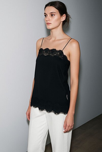 DEEP BEACH Μπλούζα με λουράκια με δαντέλα άνοιγμα