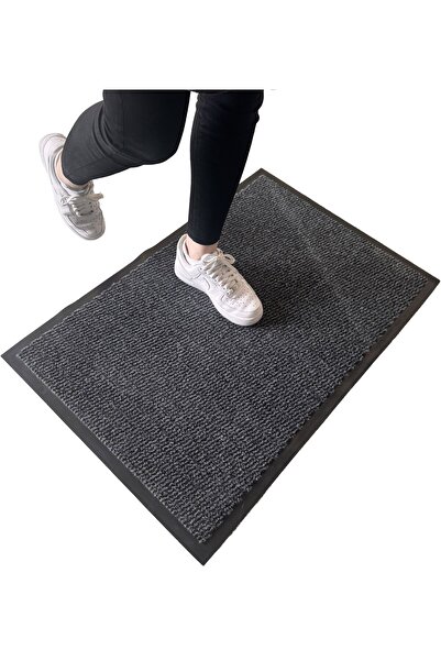 DEKOSET 60 X 90 cm Gray Doormat Non-Slip Base (Door Front Moisture Absorbing Mat)