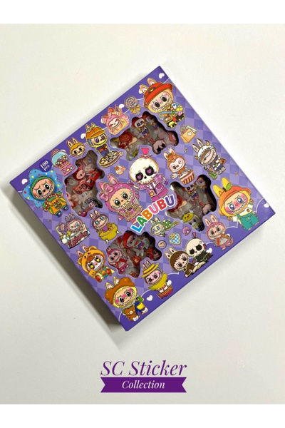 SC Sticker Collection Kawaii Labubu Karakter Serisi Mor Kutu 4 Bölüm 96 Yapra...