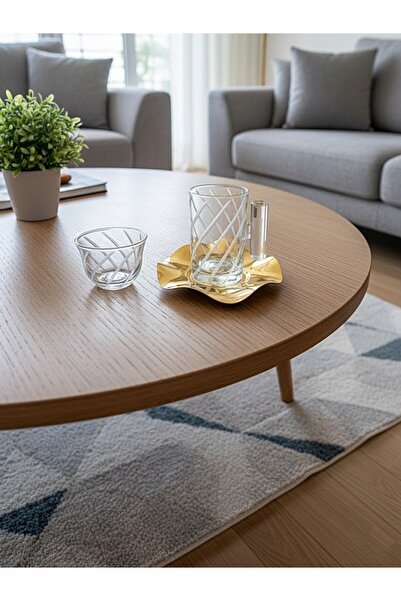 DECOSTYLE 18 Piece Modern Glass Tea Set with Decorated Steel Plates |   Premium Presentation Set