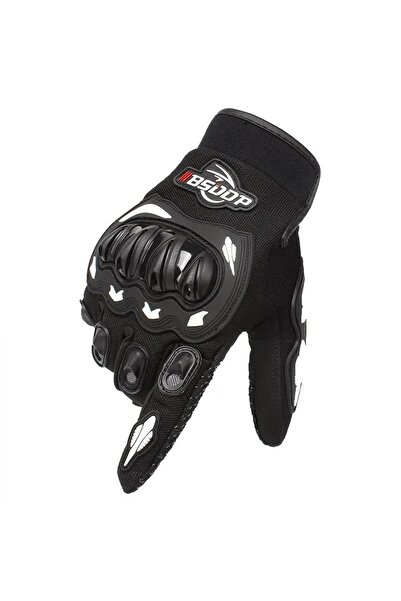 Schulzz Unisex Black Professional Protected Motorcycle Gloves Touch Motorcycle Large